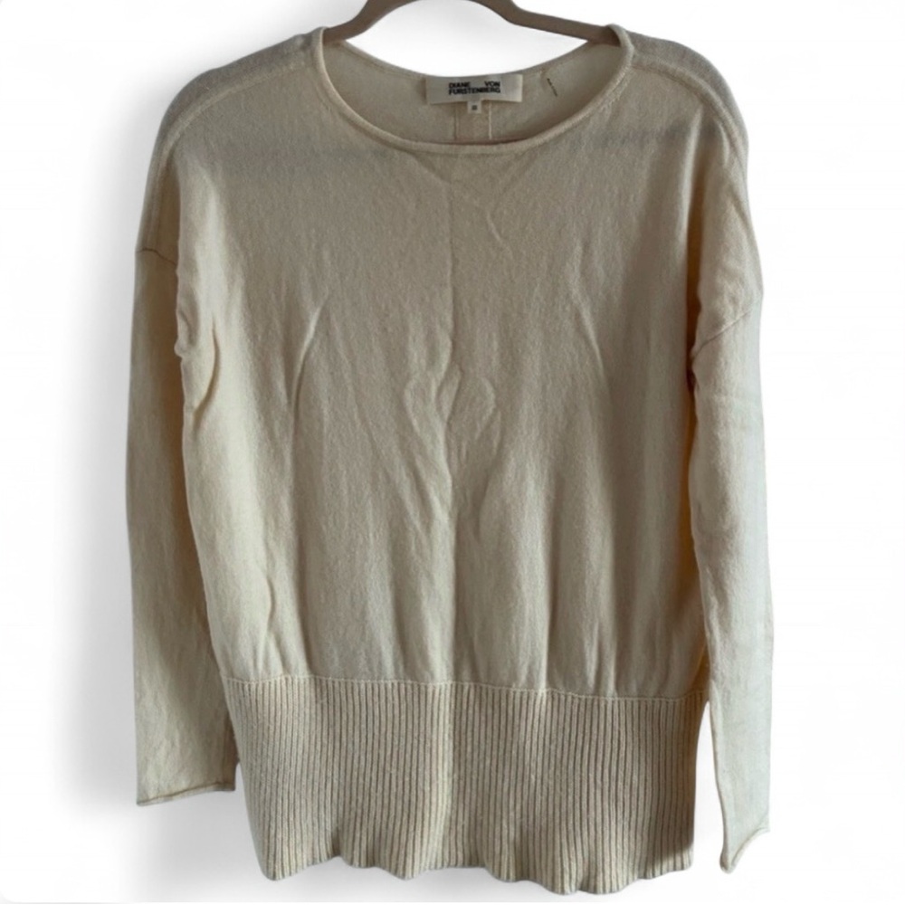 DVF Cream Crew Neck Sweater